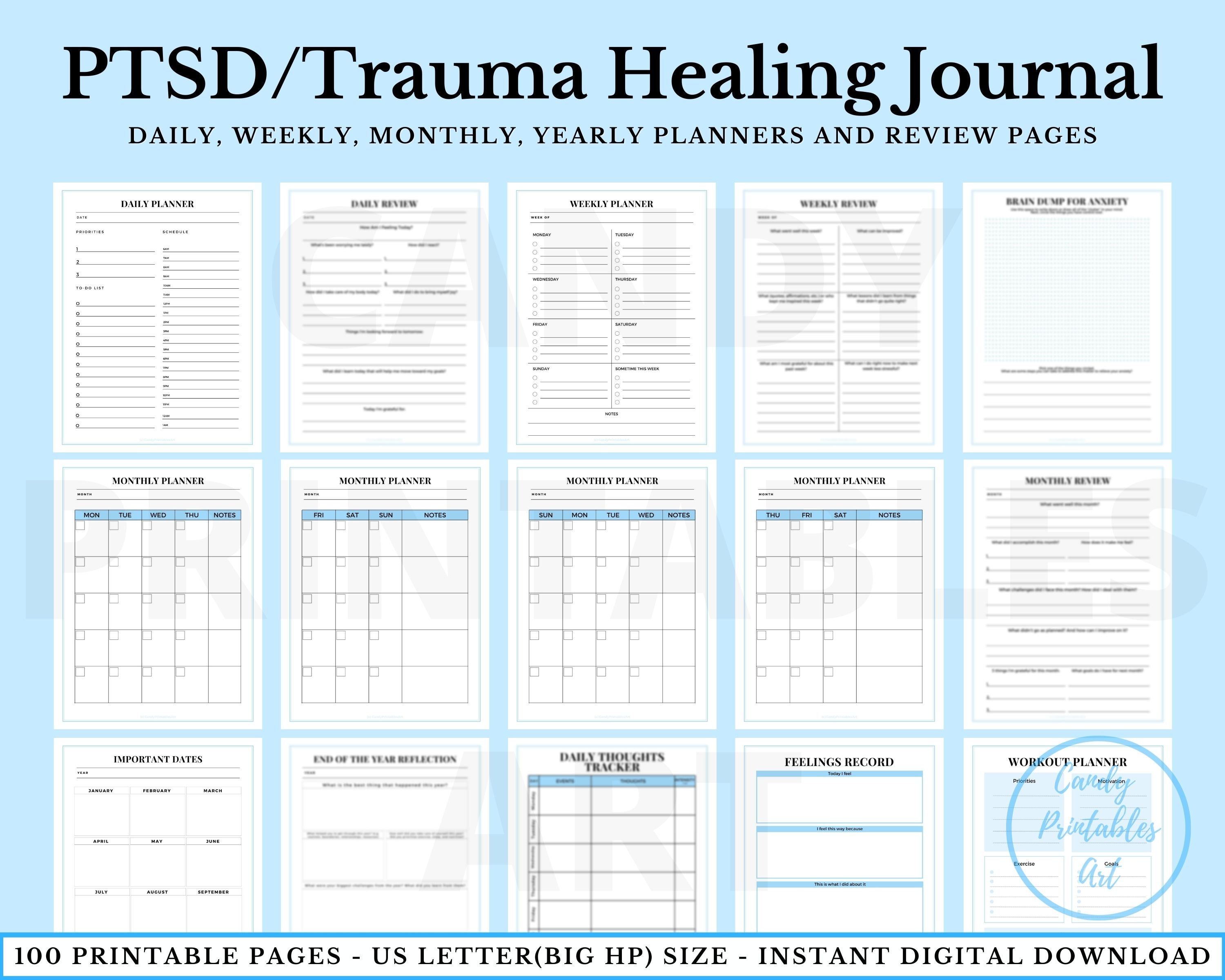 PTSD Worksheets Trauma Processing Journal Prompts Ptsd Planner - Etsy
