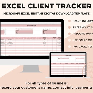 Excel Client Tracker Template, Small Business Client Management Spreadsheet, Customizable Client Database, Customer Relationship Organizer