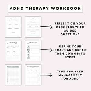 Adult ADHD Workbook Pdf, ADHD Journal, ADHD Worksheets Printable, Adhd Workbook Template and Adult Adhd Journal or Adhd Gift