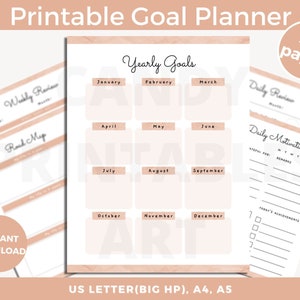 Goal Planner Worksheets, Setting Smart Goals Template, To-do List ...