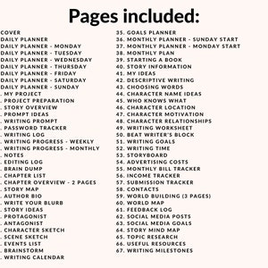 first book writing planner template
