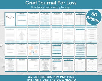 Grief Journal, Loss Therapy Worksheets, Memory Processing Workbook