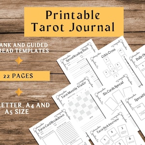 Tarot Journal zum Ausdrucken, Tarot Arbeitsbuch, Orakel Karte PDF, digitaler Download