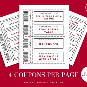 Sex Coupons, Printable Naughty Voucher Book for Him - Etsy