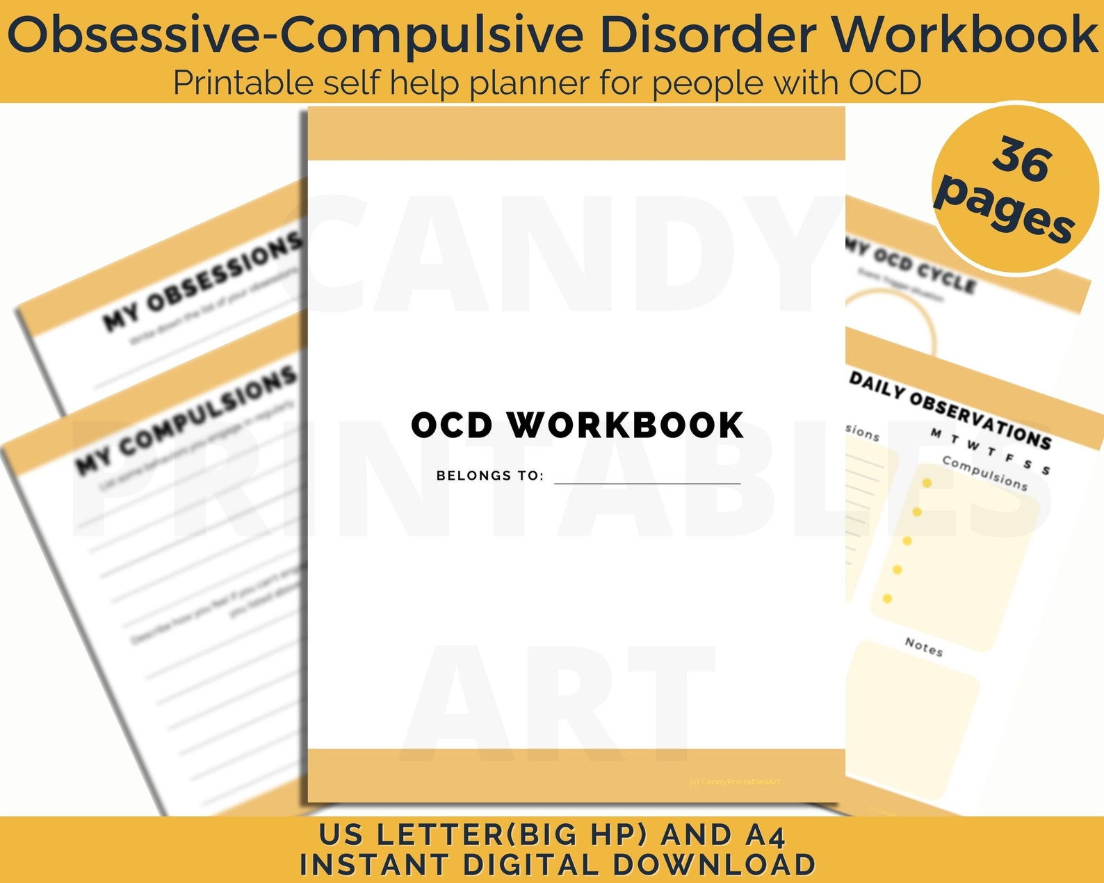 OCD Workbook OCD Therapy Planner Printable Obsessive Compulsive ...