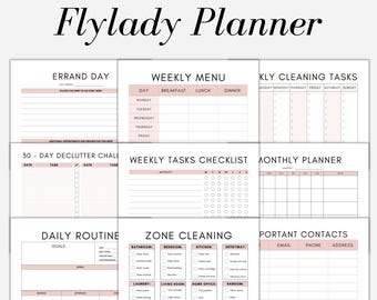 Agenda per le pulizie FlyLady – Pulizia a zone e routine giornaliera (PDF stampabile)
