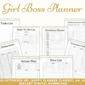 Girl Boss Planner Printable, Small Business Binder, Female Entrepreneur ...