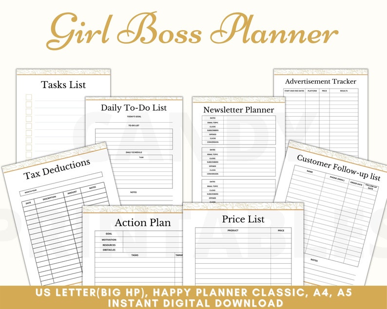 Girl Boss Planner Printable Small Business Binder Female - Etsy