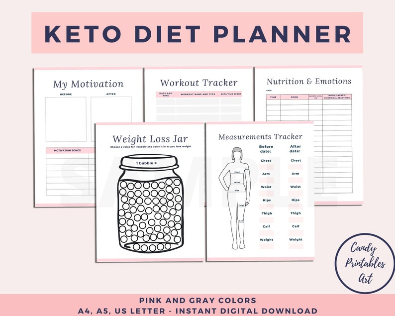 Keto Planner Low Carb Meal Plan Keto Diet Guide Printable - Etsy