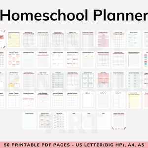 Homeschool Planner - Printable Binder for Home Education and Curriculum Template