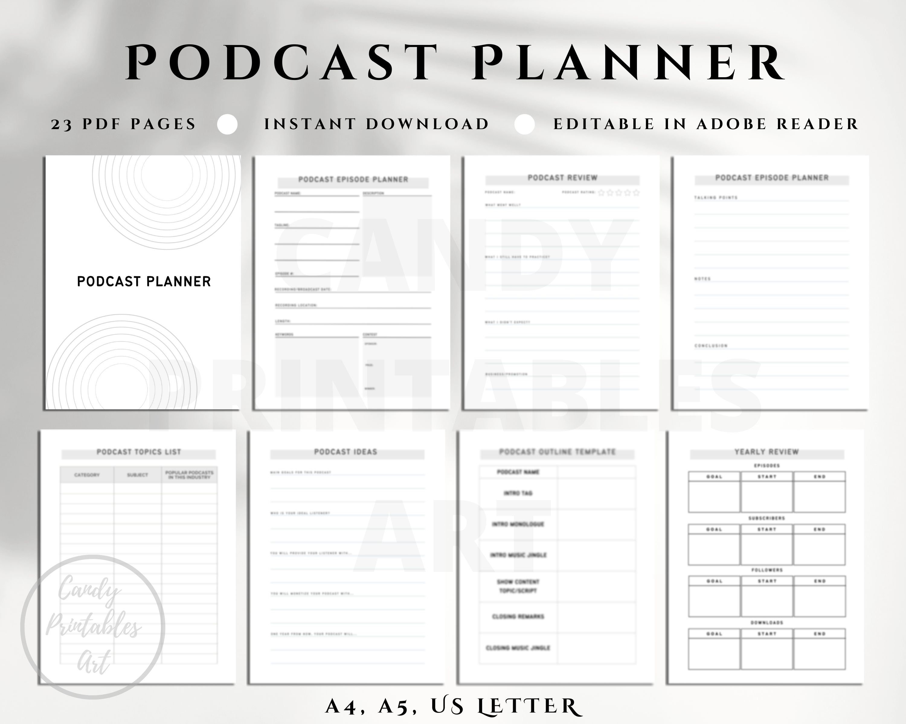 Podcast Planner Template Editable Podcast Worksheet Podcast Etsy UK Podcast Planner Template Editable Podcast Worksheet Podcast Etsy UK
