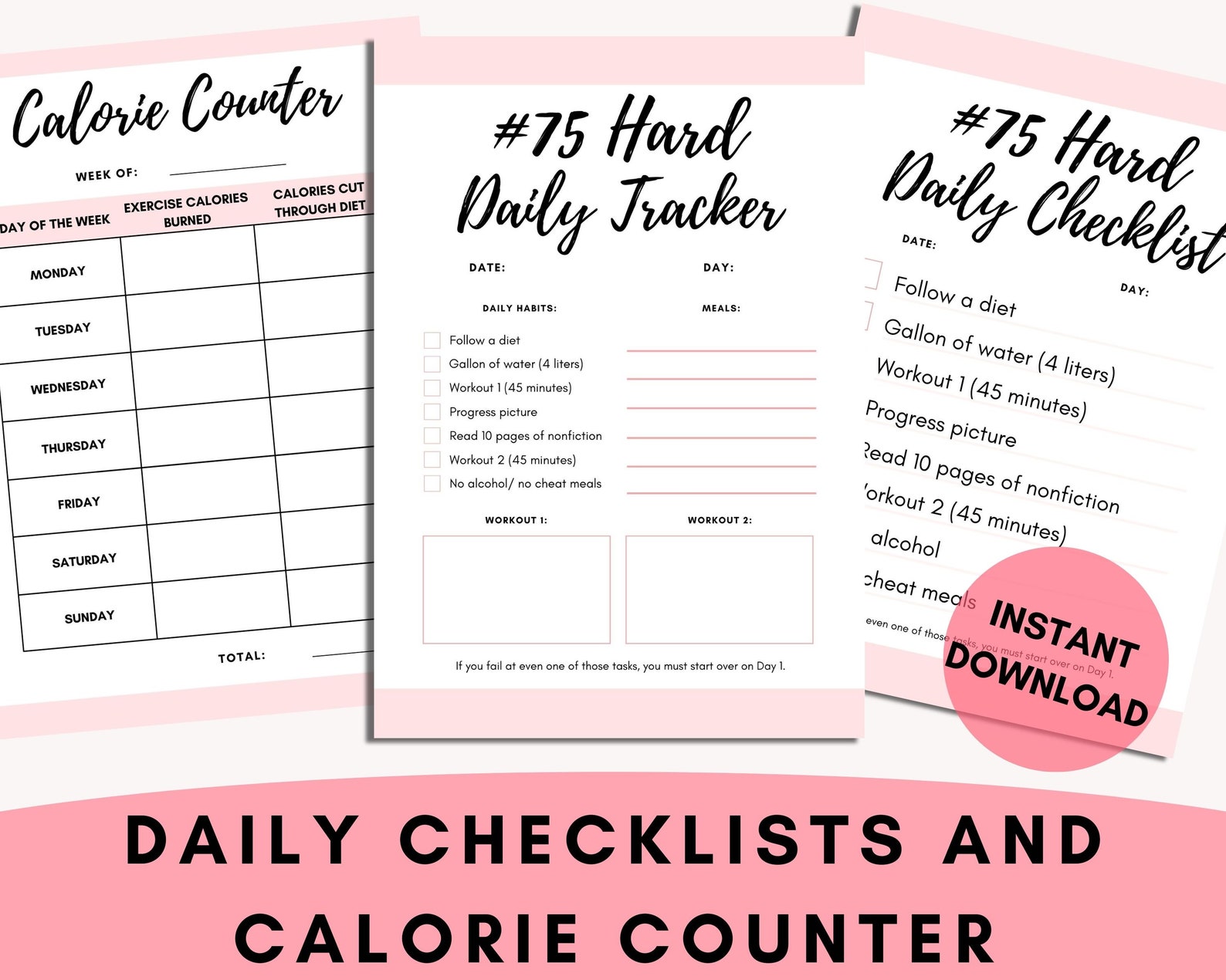 Printable 75 Day Hard Challenge Printable World Holiday