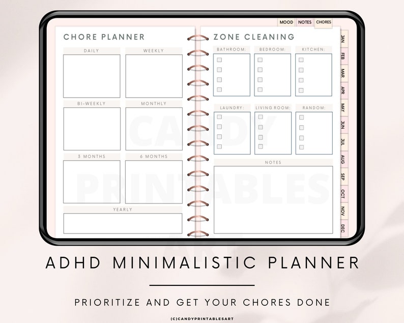ADHD Digital Planner ADHD Life Planner Adult ADHD Journal Pdf Etsy