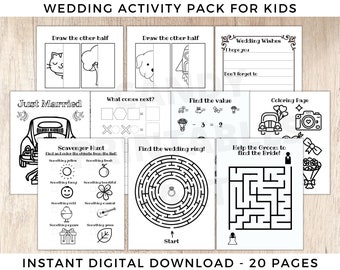 CUSTOM 10 Pack Wedding Activity Book for Kids l Kids Wedding Activities l  Kids Wedding Favors l Wedding Games l Wedding Coloring Book