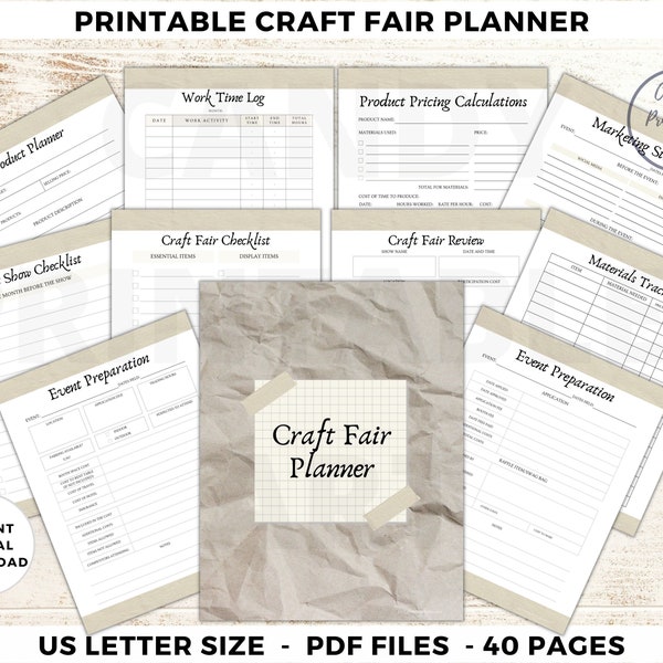 Craft Fair Planner, Craft Show Display Plan, Vendor Inventory Bundle