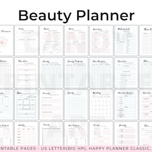 Skincare Planner Beauty Routine Planner Printable Skin Care Planner Glow Up Planner Beauty Journal Makeup Tracker Skincare Journal