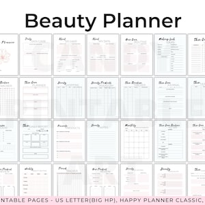 Skincare Planner Beauty Routine Planner Printable Skin Care Planner Glow Up Planner Beauty Journal Makeup Tracker Skincare Journal