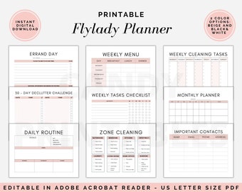 Printable FLYLADY Routines & Cleaning Checklists Worksheets - Etsy