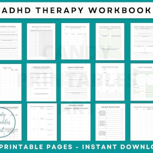 ADHD Workbook, Executive Function Planner, Adult ADHD Therapy Coping Skills, ADHD Worksheets