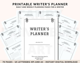 Novel Outline Planner, Romance Novel Plot Template, Writers Notebook, Author Planner, Nanowrimo Printable