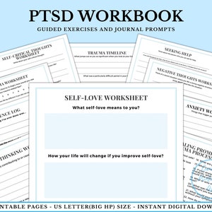 PTSD Workbook, Trauma Worksheets, CPTSD Therapy, Trauma Processing