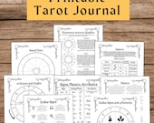 Tarot Journal Printable, Tarot Workbook Spreads, Oracle Card PDF, Digital Download