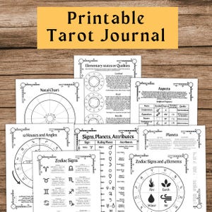 Tarot Journal Printable, Tarot Workbook Spreads, Oracle Card PDF, Digital Download
