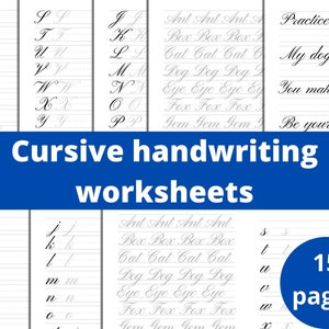 Handwriting Worksheet Printable, Cursive Practice Penmanship