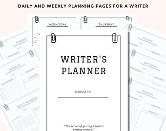 Novel Planner, Author Planner for Writers, NaNoWriMo Worksheet, Book Writing Journal