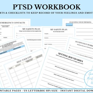 PTSD Workbook, Trauma Worksheets, CPTSD Therapy, Trauma Processing ...