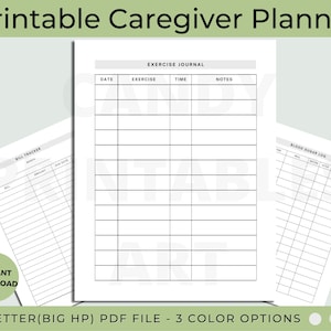 Caregiver Training Planner, Caregiver Appreciation Planner, Caregiver Gift Planner, Caregiver Survival Planner, Caregiver Productivity Planner, Caregiver Burnout Prevention Planner