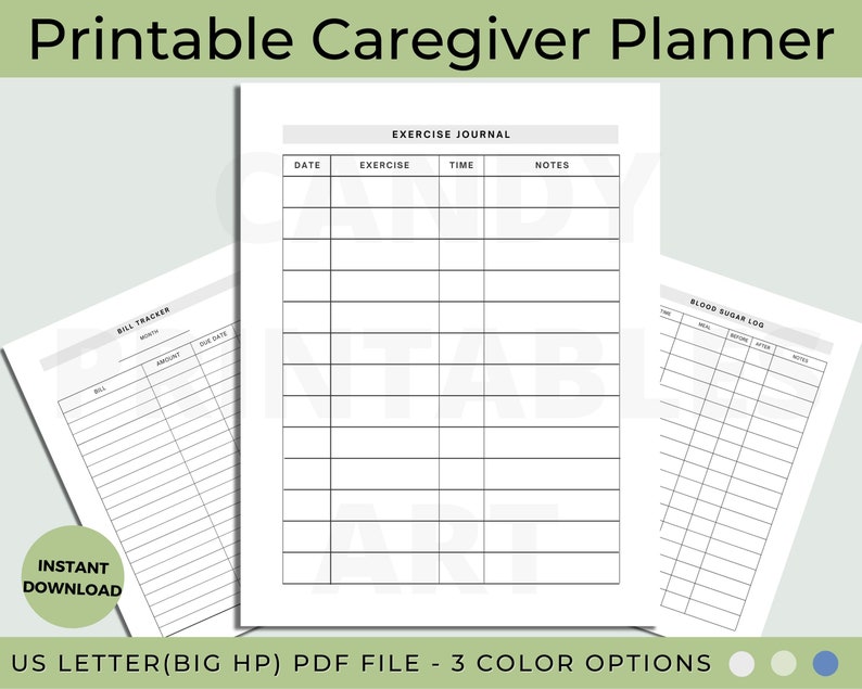 Caregiver Training Planner, Caregiver Appreciation Planner, Caregiver Gift Planner, Caregiver Survival Planner, Caregiver Productivity Planner, Caregiver Burnout Prevention Planner