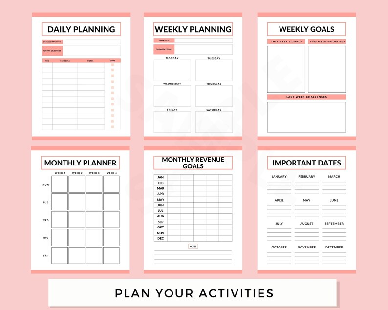 Direct Sales Planner Business Planner Printable PDF Small | Etsy