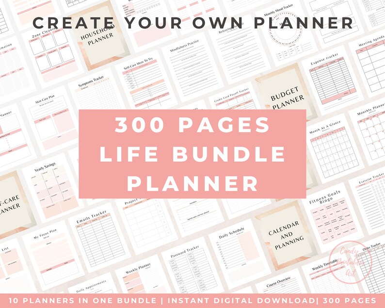 Printable Life Planner Bundle Productivity Organizer Home - Etsy