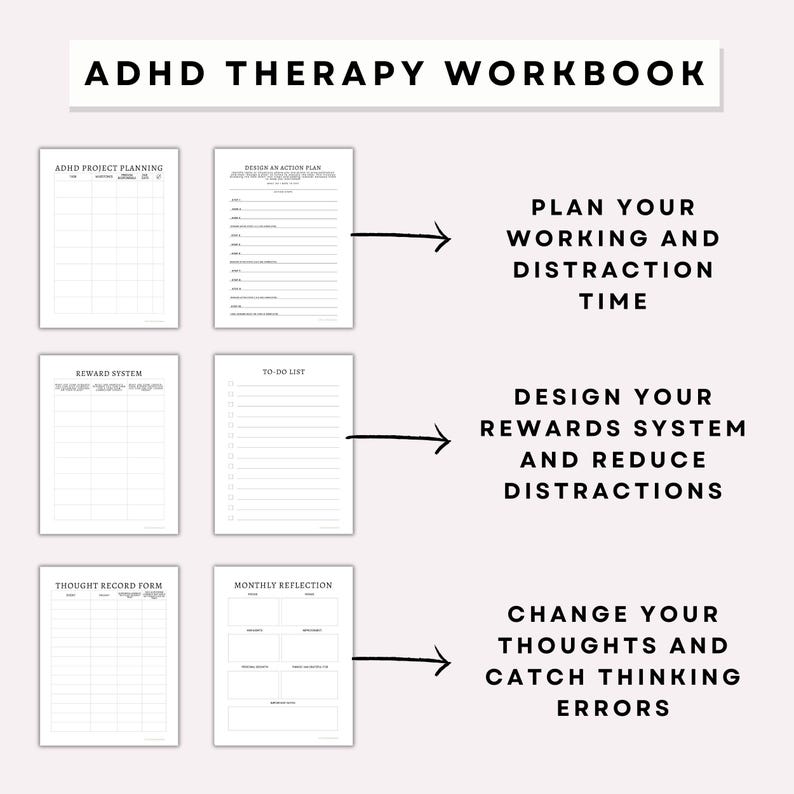 ADHD Planner Printable, ADHD Planner Adult, ADHD Resources, Adhd Workbook, Adhd Journal, Adhd Goal Setting, Adhd Focus Planner