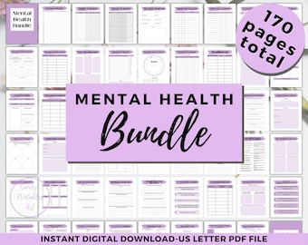Mental Health Journal Bundle: Self-Care Planner, Anxiety & Wellness (Digital Download)