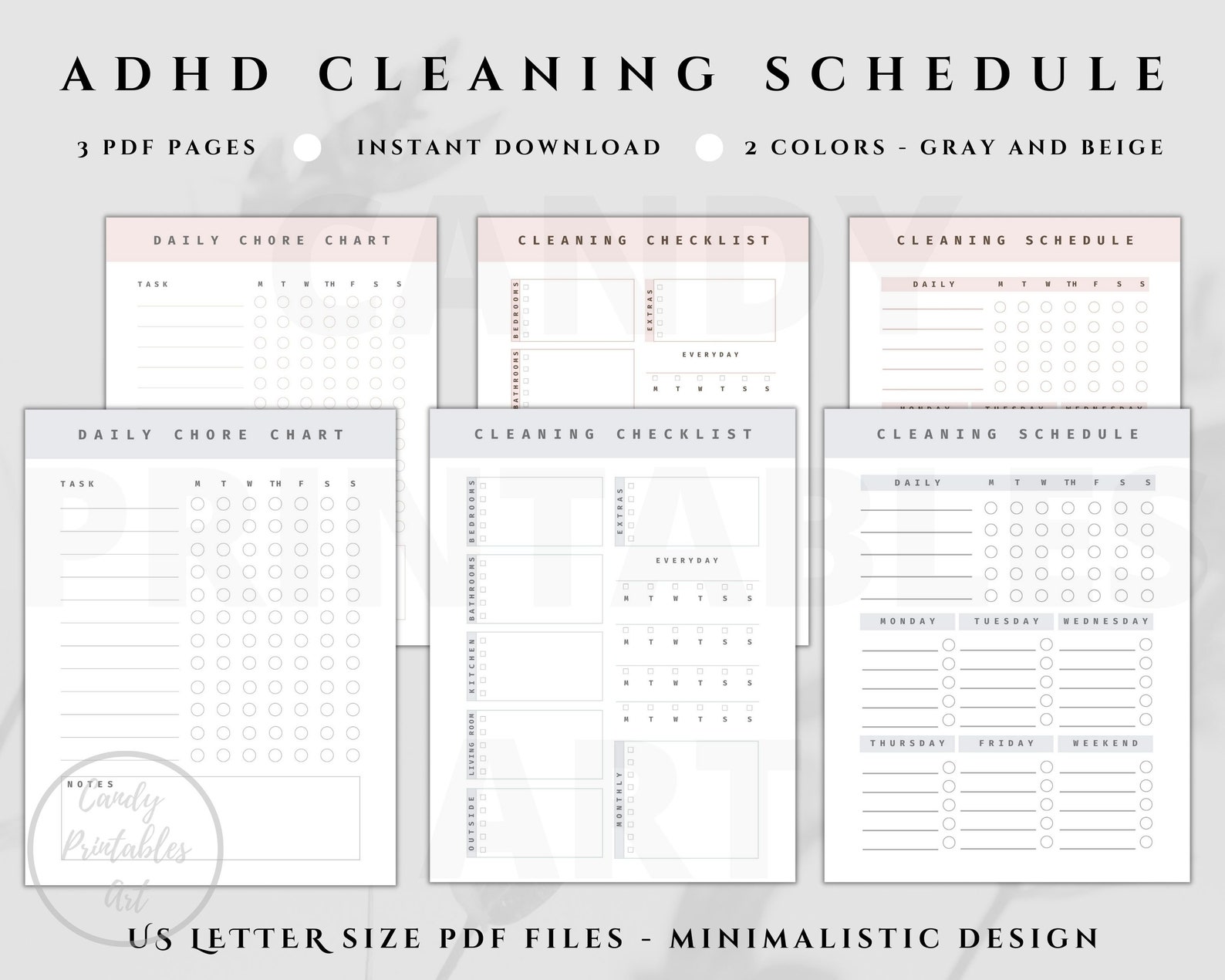 ADHD Cleaning Schedule Checklist ADHD Chore Chart Daily Etsy Nederland