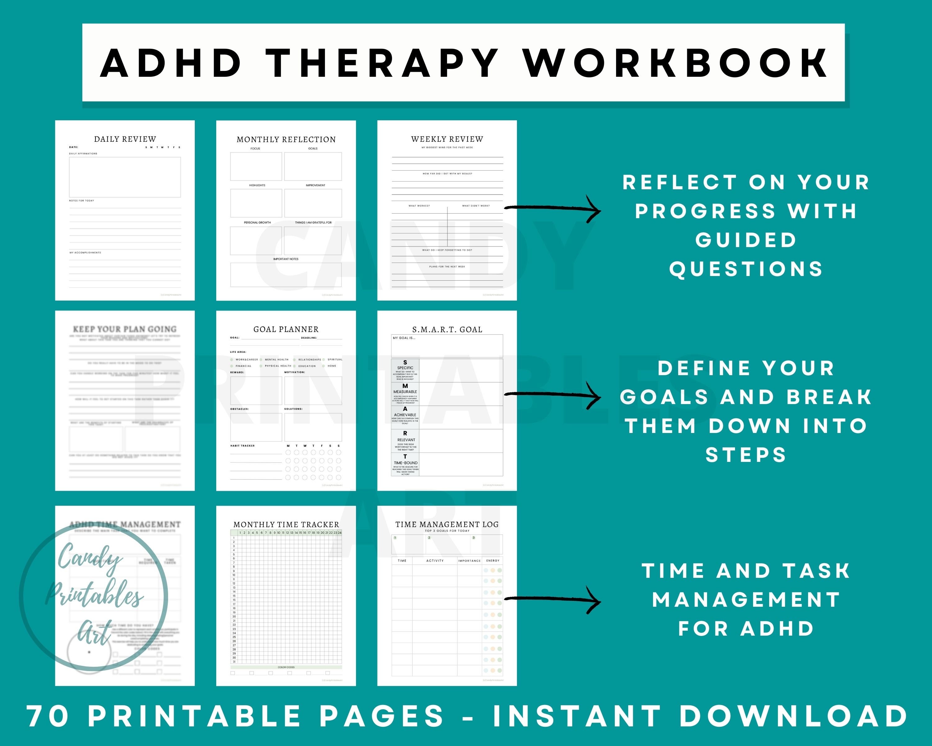 ADHD Therapy Workbook: Executive Function Planner (70 Pages PDF) - Etsy