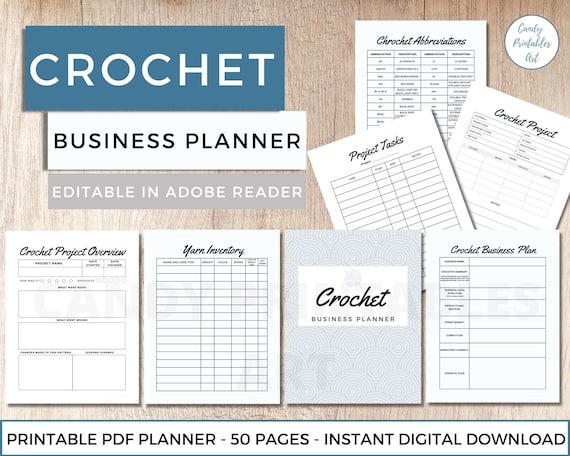 Crochet Planner, Pattern Organization Printable Journal: Inventory, Logs,  Charts 