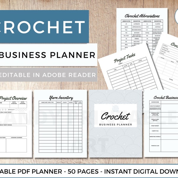 Crochet Planner, Pattern Organization Printable Journal: Inventory, Logs, Charts