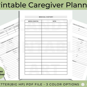 Special Needs Care Planner, Parent Care Planner, Alzheimer's Care Planner, digital downlaod, Dementia Care Planner, Caregiver Daily Planner, Caregiver Weekly Planner, Caregiver Monthly Planner