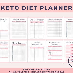 Keto Planner, Low Carb Meal Plan, Keto Diet Guide Printable, Weight ...