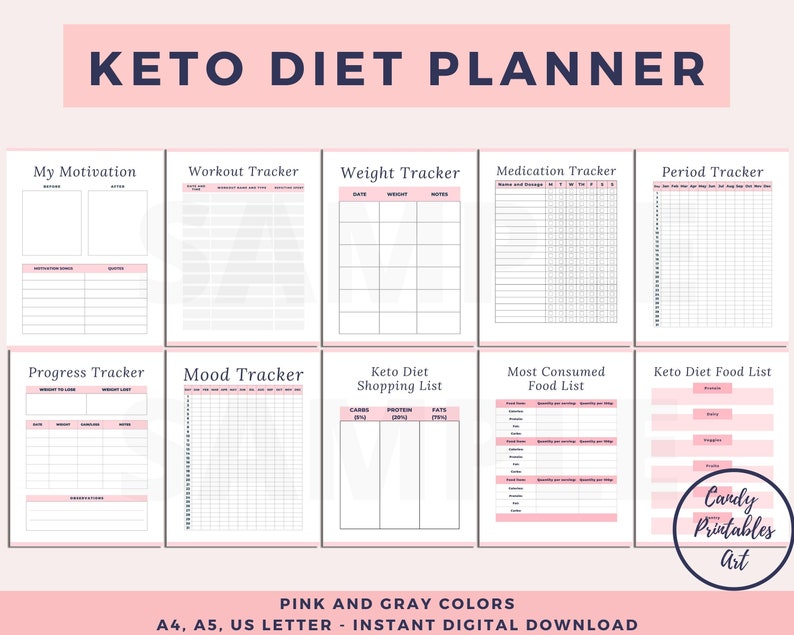 Keto Planner Low Carb Meal Plan Keto Diet Guide Printable - Etsy