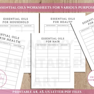 Essential Oil Planner, Aromatherapy Recipe Notebook, Printable Journal ...