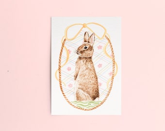 Vintage Art | Watercolor Bunny | Bunny Painting | Bunny Print | Bunny Watercolor | Bunny Art | Rabbit Painting | Cottagecore Art