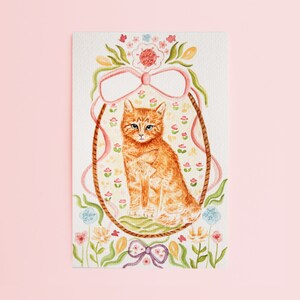 Vintage Art | Watercolor Cat | Watercolor Cats | Original Watercolor Art | Cat Print | Cat Art | Cat Painting | Cottagecore Art | Cat Decor