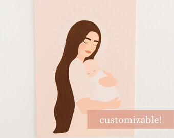 Mothers Day Art | Motherhood Art | Child and Mother Art | Mothers Day Gift | Present for Mom | Motherhood | Nursery Art
