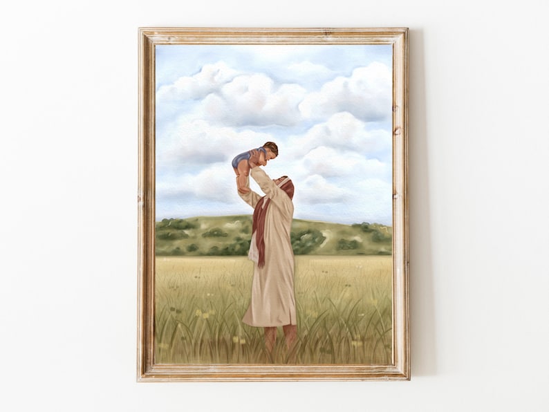 Jesus Holding Baby Print – Christian Nursery Art, Miscarriage Gift image 2