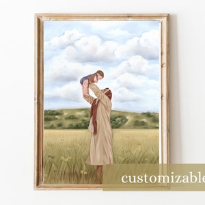Christ with Baby - Miscarriage Gift - Jesus with Baby - Jesus Holding Baby - Nursery Christian Art -  Christian Art for Kids - Jesus Art