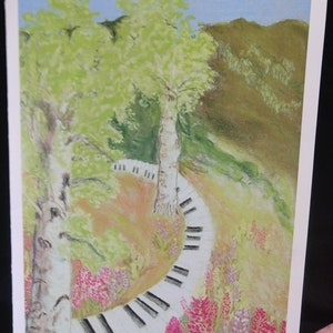Piano Greeting Card, Piano Art, Piano Gift, Music Card, Musician Gift